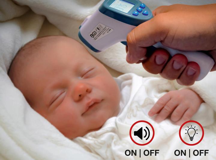 Produktbild BGS Stirn-Fieber-Thermometer kontaktlos, Infrarot für Personen + Objekt-Messung 0 - 100° (Berührungslos, Stirn)