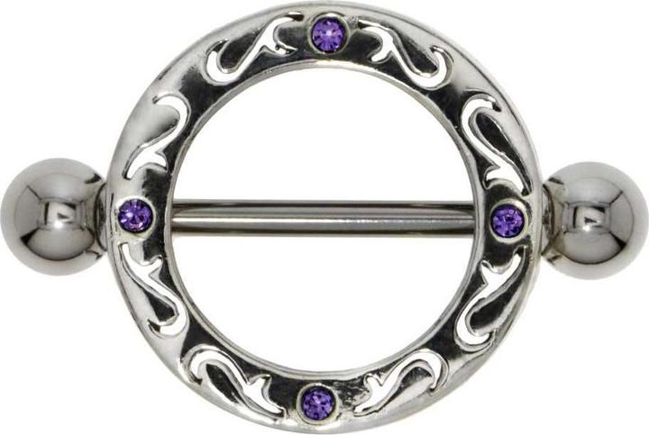 Bijouteria Brustpiercing (Chirurgenstahl 316L, Kristall, Silber 925)