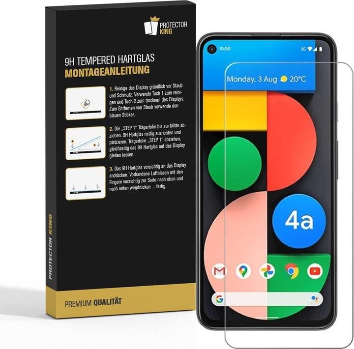 Actual product image Protectorking 1x real tempered 9H armoured glass 3D CLEAR (1 Piece, Google Pixel 4a)