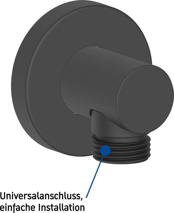 Produktbild Duravit Wandanschlussbogen runde Rosette schwarz matt