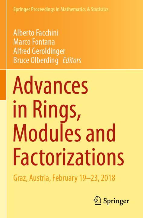 Actual product image Advances in Rings, Modules and Factorizations (Alfred Geroldinger, Bruce Olberding, Marco Fontana, Alberto Facchini, 2021)