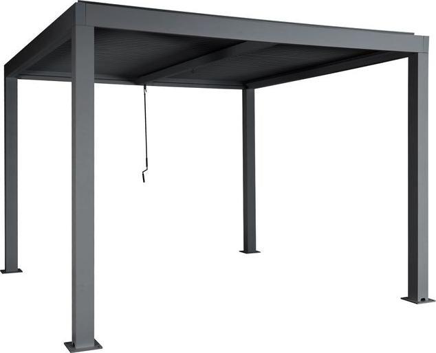 Immagine prodotto Mendler Pergola HWC-L46, telaio in alluminio da 11 cm, grondaia a prova di pioggia, 3x3 m, antracite (300 cm, 300 cm)