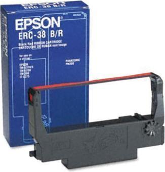 Actual product image Epson Ribbon Nylon black/red S015376 ERC 38, 1020169 1,5mio.Z