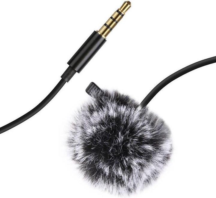 Actual product image Puluz Jack Lavalier Wired Condenser Recording Microphone 1.5m jack 3.5mm PU424