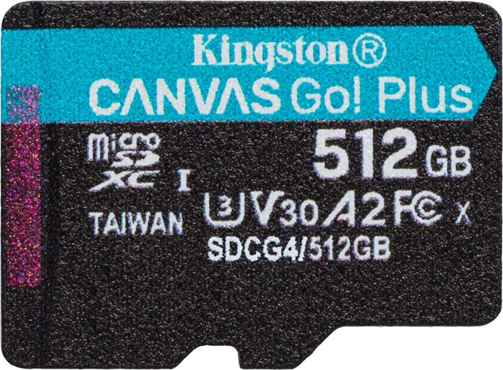 Kingston Card Canvas Go Plus MicroSD 512GB (512 GB, microSDXC, U3, UHS-I)