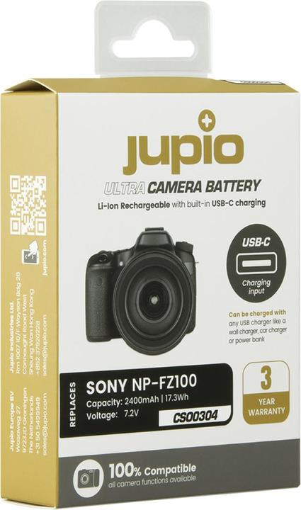 Image du produit Jupio NP-FZ100 Ultra C (entrée USB-C) 2400mAh (Batterie de l'appareil photo)