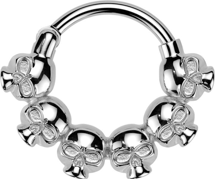Immagine prodotto Star Piercing Anello a micro segmenti con cerniera in argento sei teschi (Acciaio chirurgico 316L)