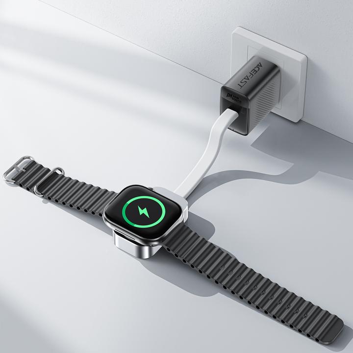 Actual product image Acefast E21 5W Wireless Charger for Apple Watch - Silver (5 W)