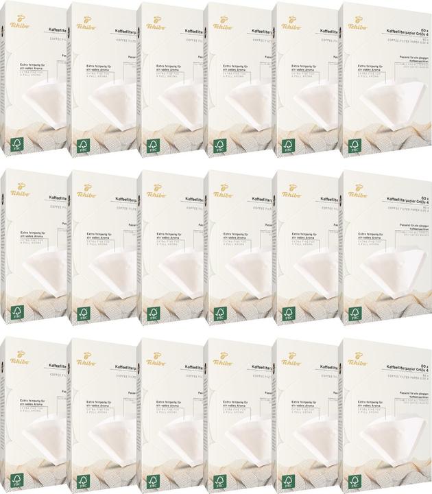 Actual product image Tchibo Coffee filters size 4 bulk pack 1440 pieces, 18x80 filter bags, white