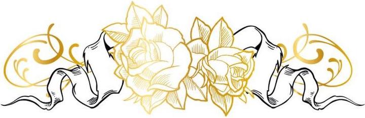 Actual product image LA Ink Golden Roses (100 x 35 cm)