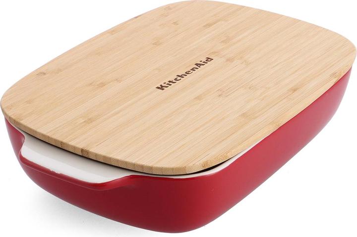 Produktbild KitchenAid overschaal met bamboe deksel - medium - keizer rood