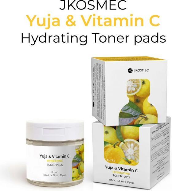 Image du produit JKosmec Pads tonifiants hydratants au yuja et à la vitamine C (Chiffons de nettoyage)