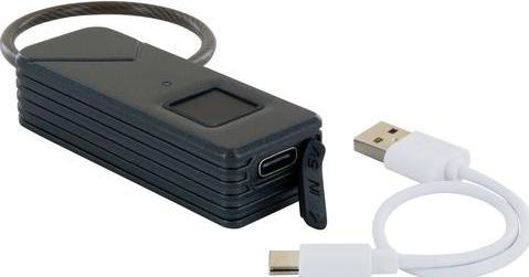 Actual product image Schwaiger Fingerprint lock with steel cable