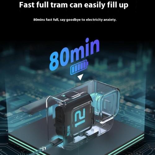Actual product image Telesin battery(double arc) for GoPro Hero12/11/ 10/9 (GoPro Hero 12, GoPro Hero 9, GoPro Hero 10, GoPro Hero 11)