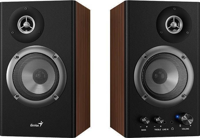 Genius SP-HF1200B, Reproduktory, 2.0, 36W, 3,5mm jack, dřevěné, hnědo-černé