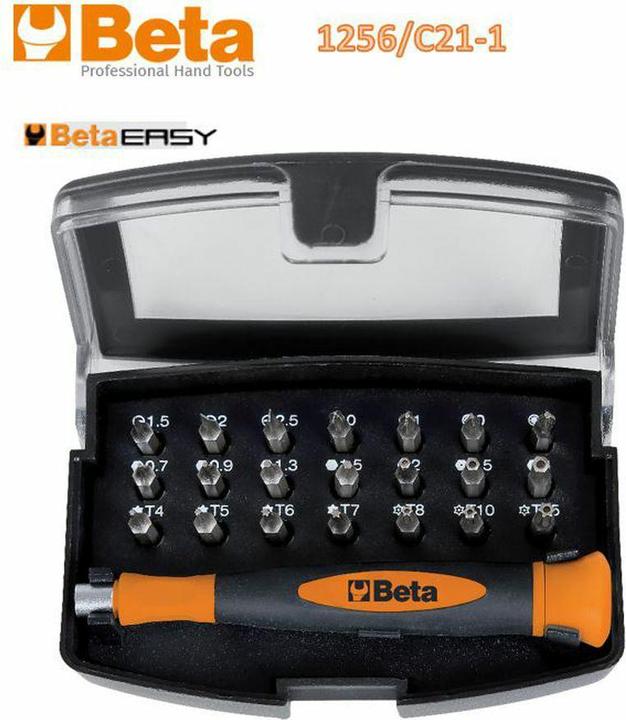 Productafbeelding BETA 1256/C21-1 Professionele schroevendraaier met 21 verwisselbare inzetstukken 4 mm