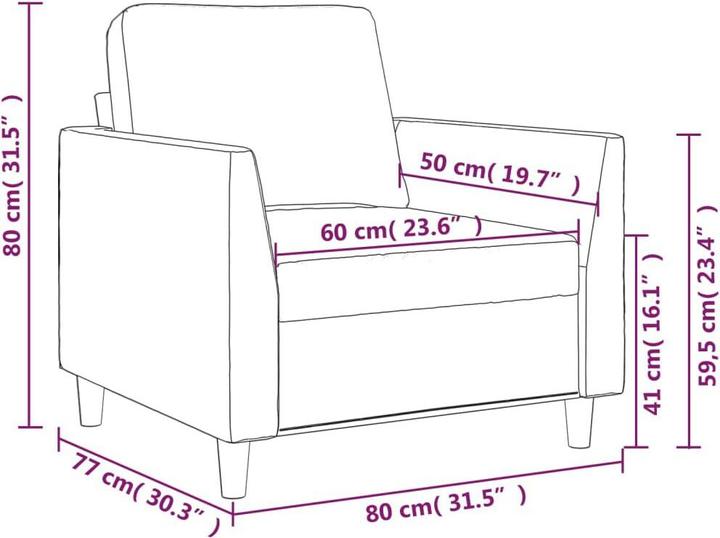 Produktbild VidaXL Sessel Weinrot 60 cm Kunstleder,Farbe: Weinrot,Material