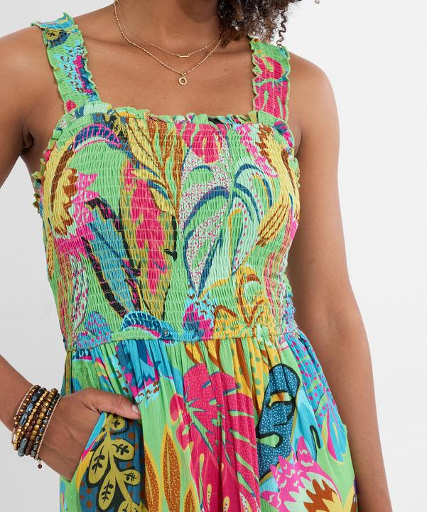 Actual product image Joe Browns Tropical Print Shirred Bodice Jumpsuit (38)