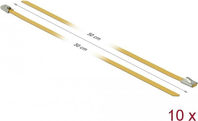 Produktbild Delock Edelstahlkabelbinder 500x4,6 10 Stk. (Metallkabelbinder, 500 mm, 10 Stk.)