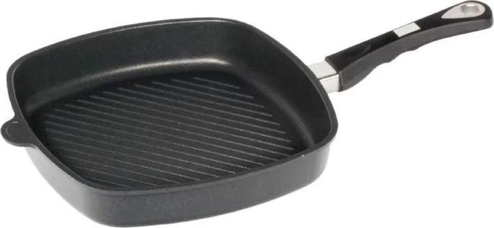 AMT Ind. Quad Bratpfanne, 28x28cm mit Grill. Bild AMTI-E285G (Grillpfanne, Aluminiumguss)
