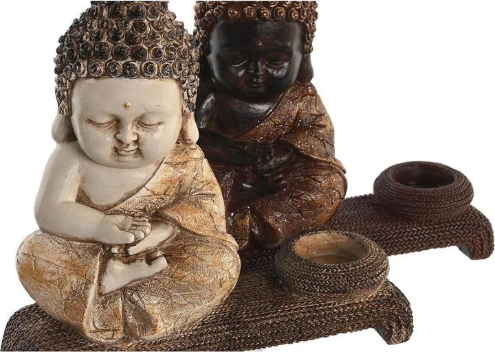 Produktbild DKD Home Decor Deko-Figur Rot Beige Buddha Harz Orientalisch (22 x 8,2 x 23 cm) (4 Stück)