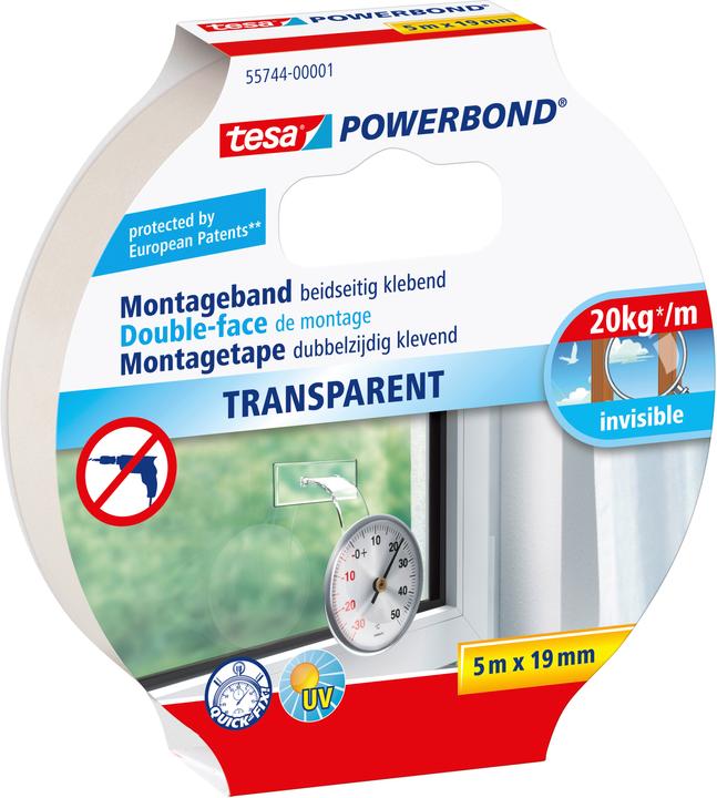 Immagine prodotto tesa Nastro di montaggio Powerbond trasparente (19 mm)