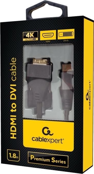 Produktbild Gembird CC-HDMI-DVI-4K-6 Videokabel-Adapter 1,8 m HDMI Typ A (Standard) Schwarz (1.80 m, HDMI)
