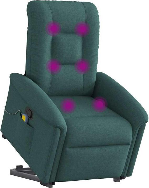 Immagine prodotto VidaXL Poltrona massaggiante con ausilio stand-up in tessuto verde scuro
