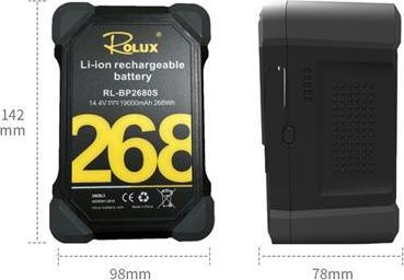 Produktbild Rolux Smart V-Mount Akku RL-BP2680S 268Wh 14,4V 19000mAh (1 Stk., 19000 mAh, Akku)