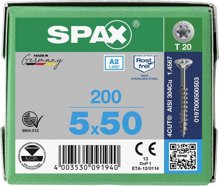 Actual product image Spax Chipboard screws A2 (200 Screws per piece)