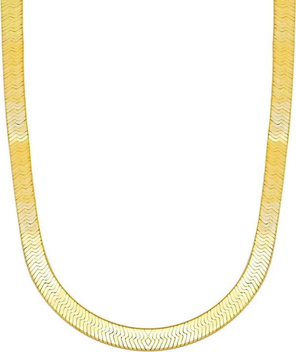 Candy Halskette Herringbone XL, 925 Sterling Silber, vergoldet (18k vergoldet, 925 Sterling Silber, 42 cm)