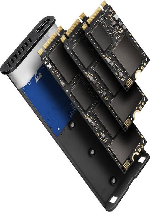 Actual product image Axagon EEM2-SB2 USB-C 3.2 Gen 2, M.2 SSD Enclosure - black (M.2 2260, M.2 2242, M.2 2280)