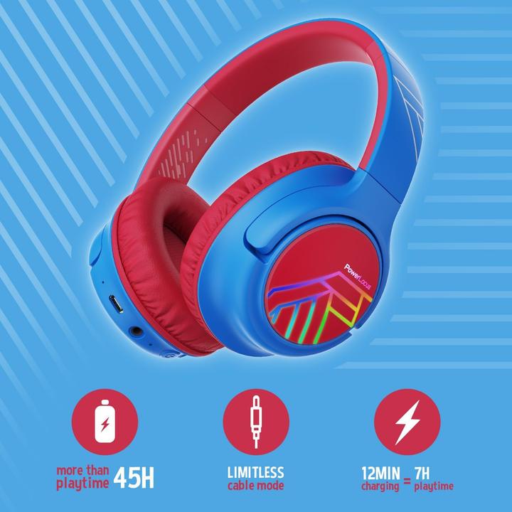 Actual product image PowerLocus Bobo Bluetooth-Kinderkopfhörer blau/rot