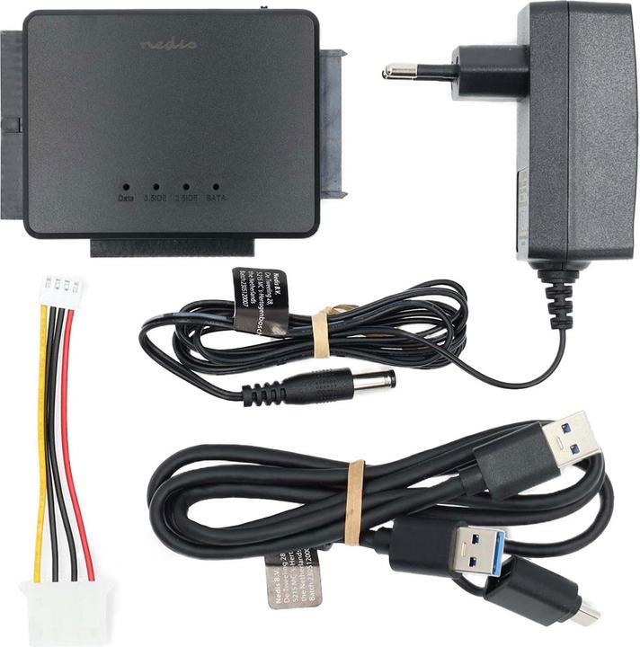 Image du produit Nedis Adaptateur de disque dur | USB 3.2 Gen1 | 2.5 / 3.5 " | IDE + SATA | Alimentation secteur