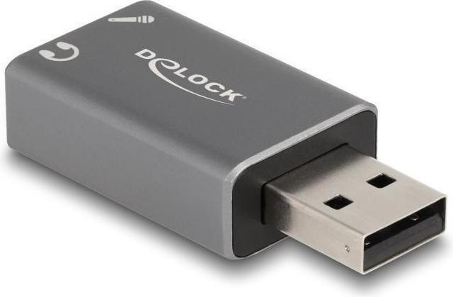 Produktbild Delock 66633 - Externe USB Soundkarte mit USB-A Stecker auf 2 x 3,5 mm Klinkenbuchse Plu (SATA 2.0)