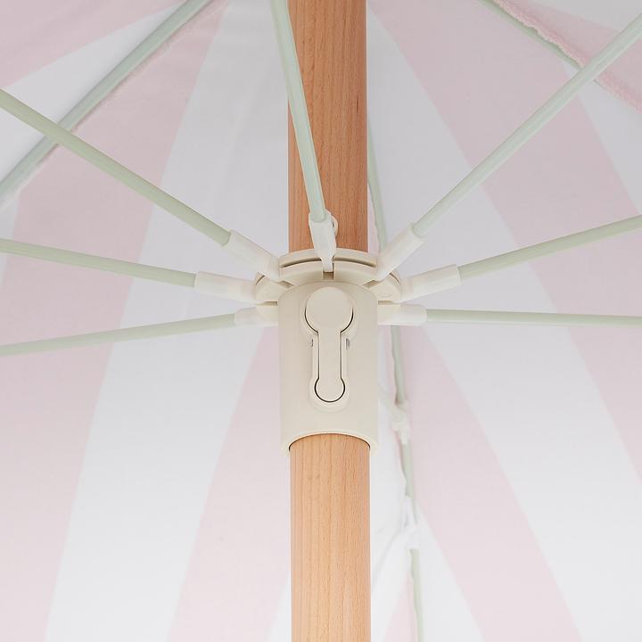Actual product image Beliani Parasol ⌀ 150 cm pink / white with valance MONDELLO (1.50 m)