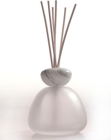 Millefiori Milano - Diffusore in vetro Air Design Vetro smerigliato e piano in marmo bianco