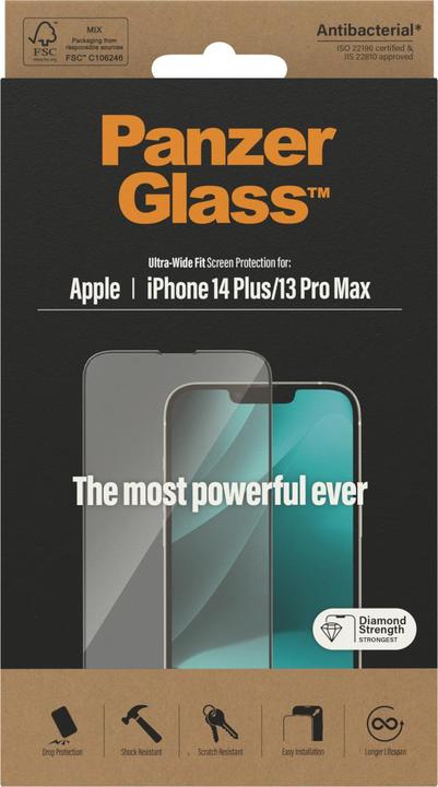 Produktbild PanzerGlass Displayschutz Ultra Wide Fit (1 Stück, Apple iPhone 14 Plus, Apple iPhone 13 Pro Max)