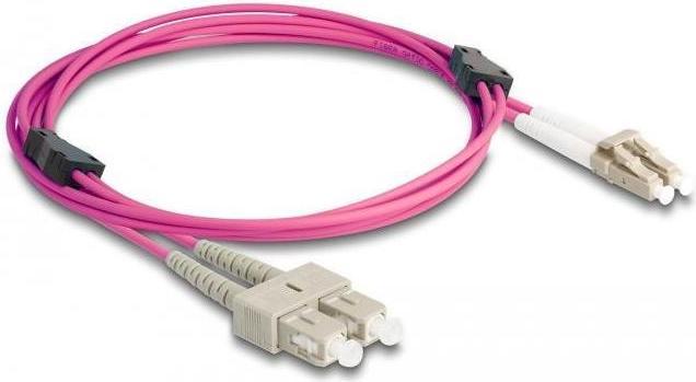 Produktbild Delock LWL Kabel mit Metallarmierung LC Duplex zu SC Duplex Multimode OM4 2 m (CAT8.2, 2 m)