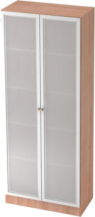 Produktbild Hammerbacher Glastürenschrank 5OH, SO-Bl. SG Nussb./Silb. (80 x 42 x 200 cm)