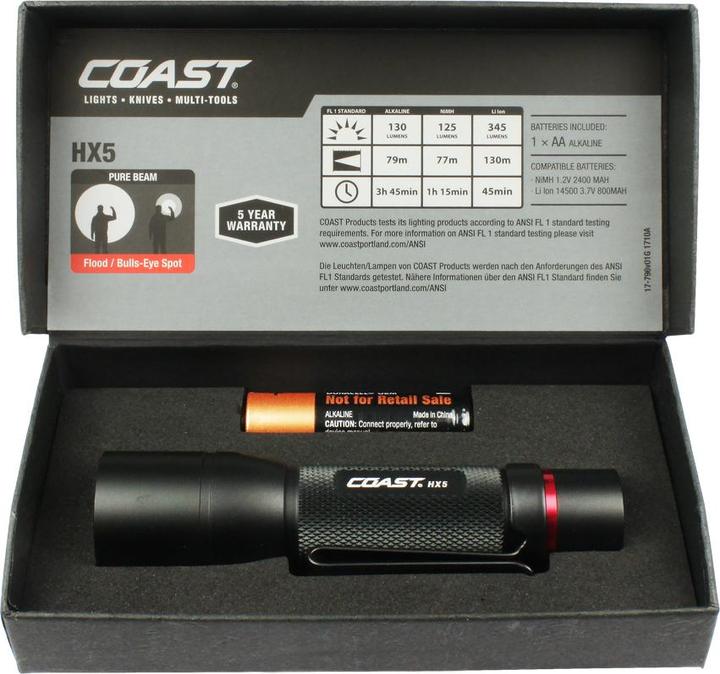 Actual product image Coast HX5 torch with one-hand focus 410 lumens (10.40 cm, 345 lm)