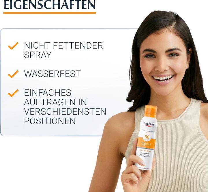 Produktbild Eucerin SUN Body Spray Oil Control Dry Touch LSF 50 (Sonnenspray, SPF 50, 200 ml, 190 g)