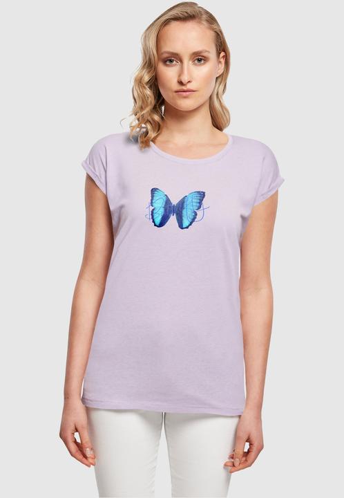 Actual product image Merchcode Ladies Butterfly Blue Extended Shoulder Tee - 111649 (XXL)