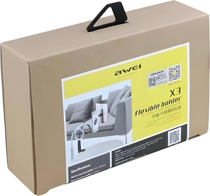 Actual product image Awei uchwyt biurkowy X3 4"-10,5" biały /white długie ramię