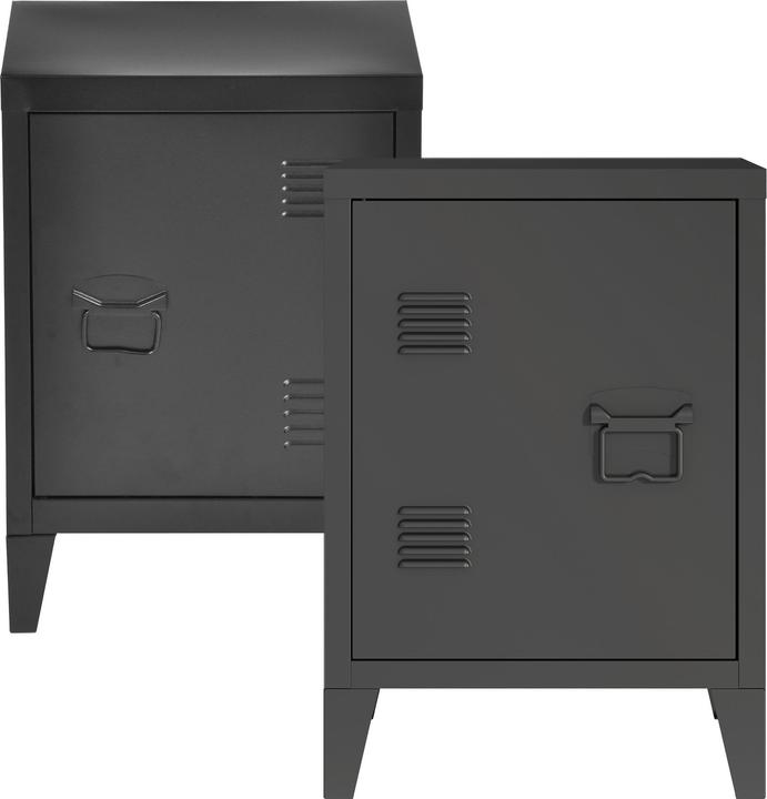 Produktbild En.Casa Nachtschrank Inari 2er Set Türgriff rechts und links Schwarz