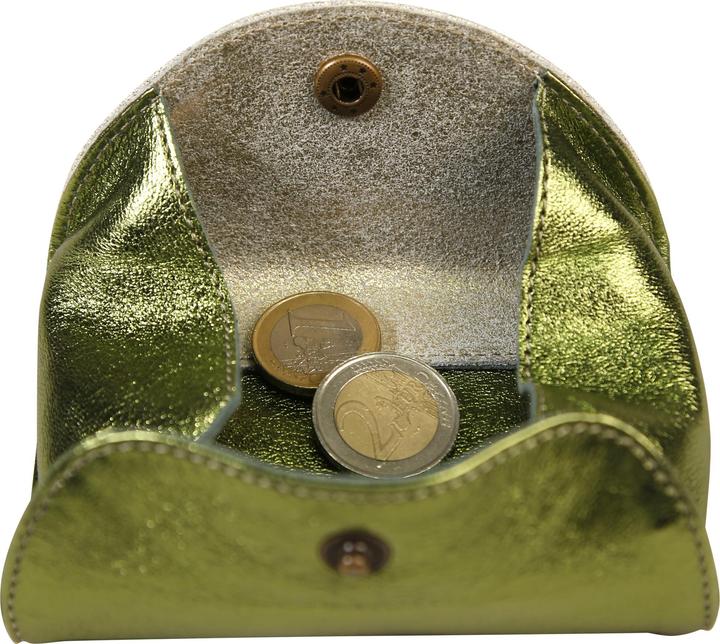 Image du produit Clairefontaine CUIR Porte-monnaie 11,5x2x9,5 cm Cuirisé vert + Daim or -
