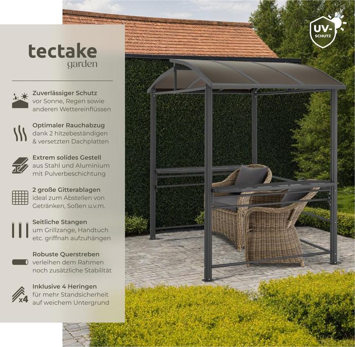 Actual product image tectake Barbecue Pavilion Asado | 240x150x234cm (240 cm, 150 cm)