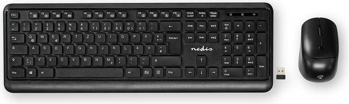 Nedis KBMCW100BKDE Mouse and keyboard set Wireless mouse and keyboard connection: USB 800 / 1200 / 160 (DE, Wireless, Cable)