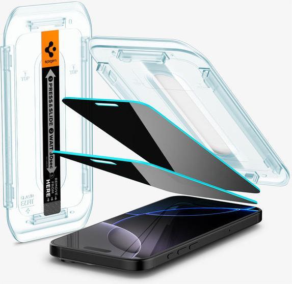 Produktbild Spigen Glas.Tr "Ez Fit" 2er-Pack fürfür iPhone 16 Pro Max 6,3" Privatsphäre (2 Stück, Apple iPhone 16 Pro Max)