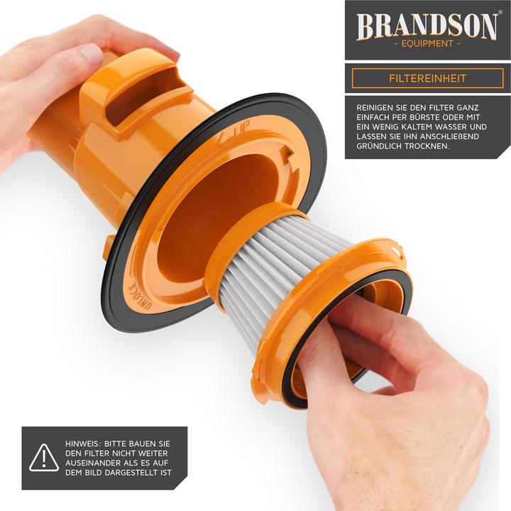 Image du produit Brandson Aspirateur à main à batterie 85 W, sans sac, Aspirateur à main à batterie avec filtre HEPA sans sac